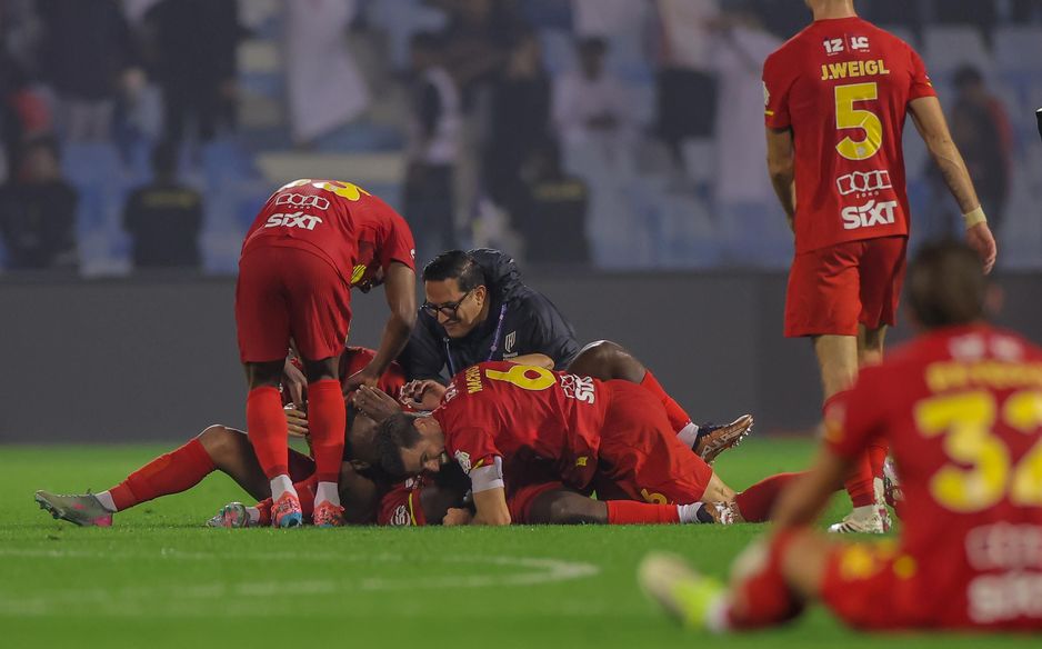Al Qadsiah celebrate remarkable injury-time comeback - and win - v Al Ahli
