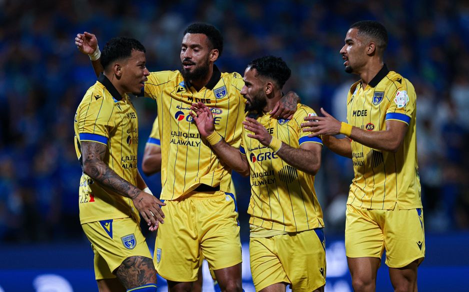 Angelo Fulgini (second from left) has been a fine addition at Al Taawoun this season