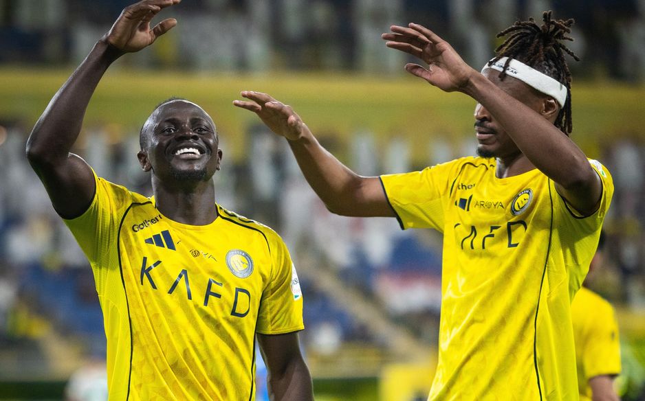 Sadio Mane (L) also scored twice in Al Nassr's win v Al Najmah