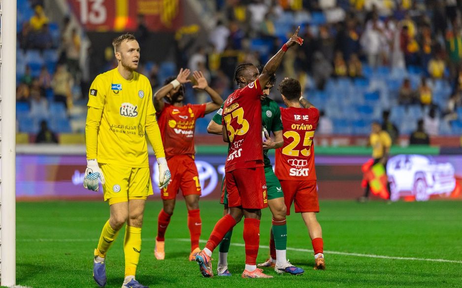 Julian Quinones scores in Al Qadsiah's huge Eastern Derby win v Al Ettifaq in February