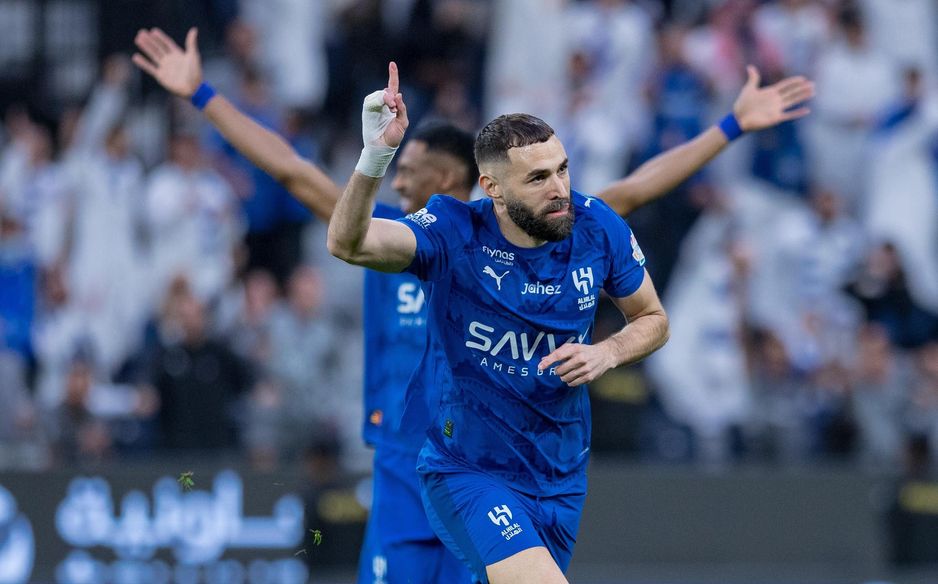 Al Hilal superstar Karim Benzema nets one of three goals v Al Kholood