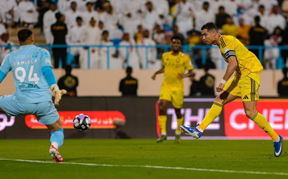 Al Nassr captain Cristiano Ronaldo opens scoring for league leaders at Al Okhdood