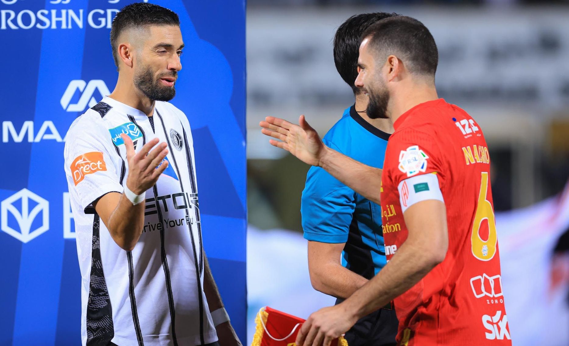 كاراسكو وناتشو في اللقاء السابق بين الشباب والقادسية