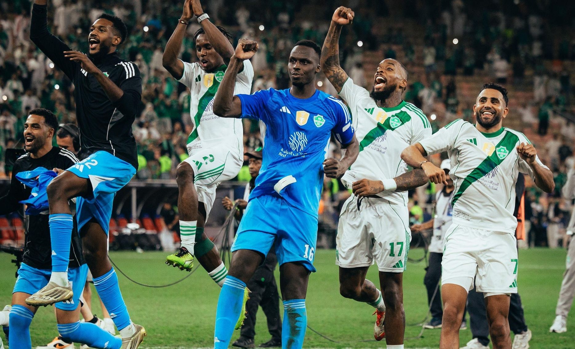 Al Ahli celebrate win v Vissel Kobe in Asian Champions League Elite semi-final