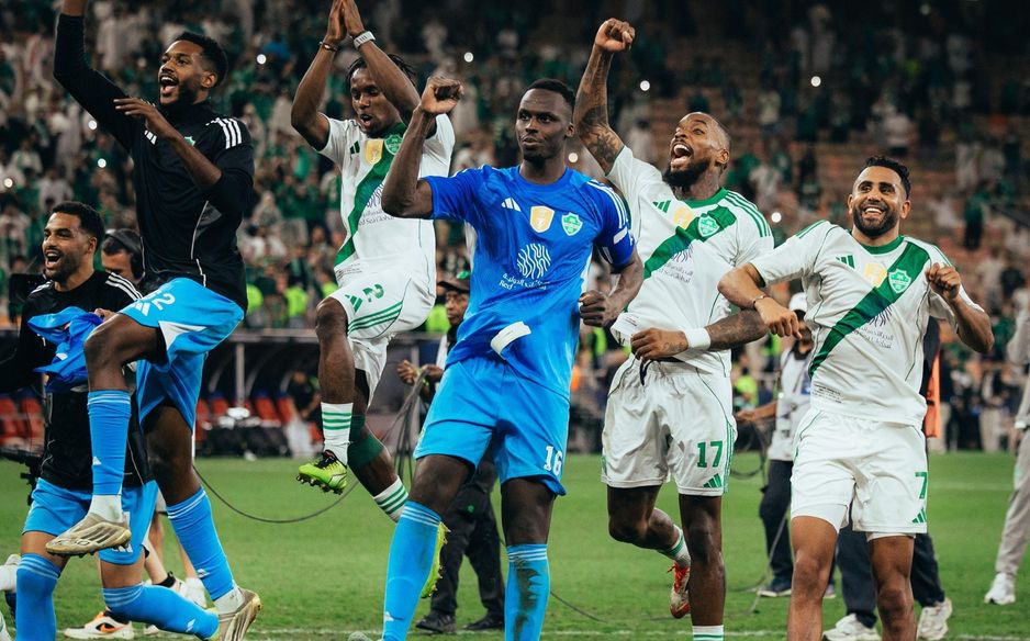 Al Ahli celebrate win v Vissel Kobe in Asian Champions League Elite semi-final