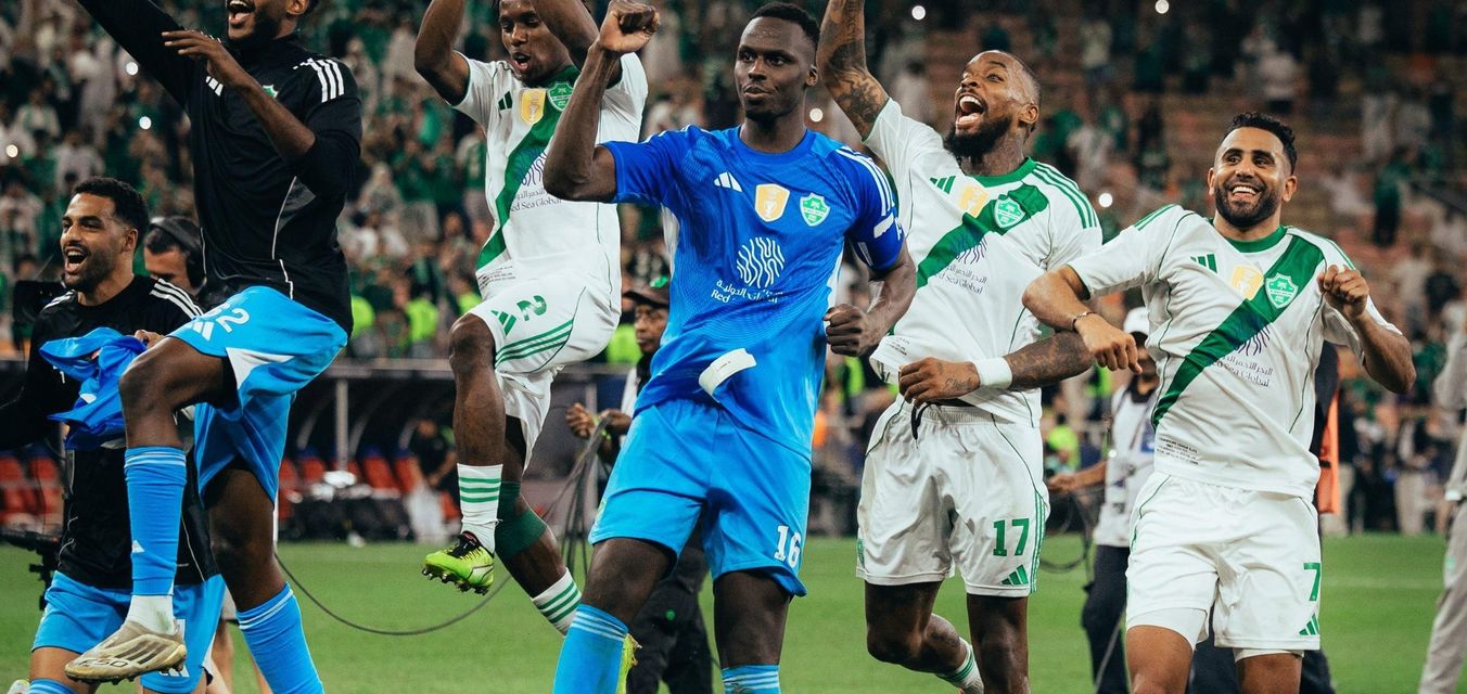 Al Ahli celebrate win v Vissel Kobe in Asian Champions League Elite semi-final