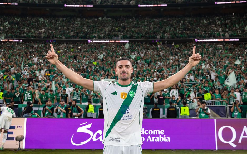 Al Ahli defender Merih Demiral celebrates 2nd ACL Elite success in front of club's fans