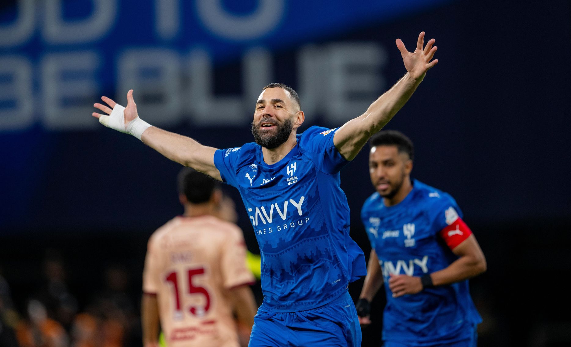 Karim Benzema scores for Al Hilal v Al Kholood