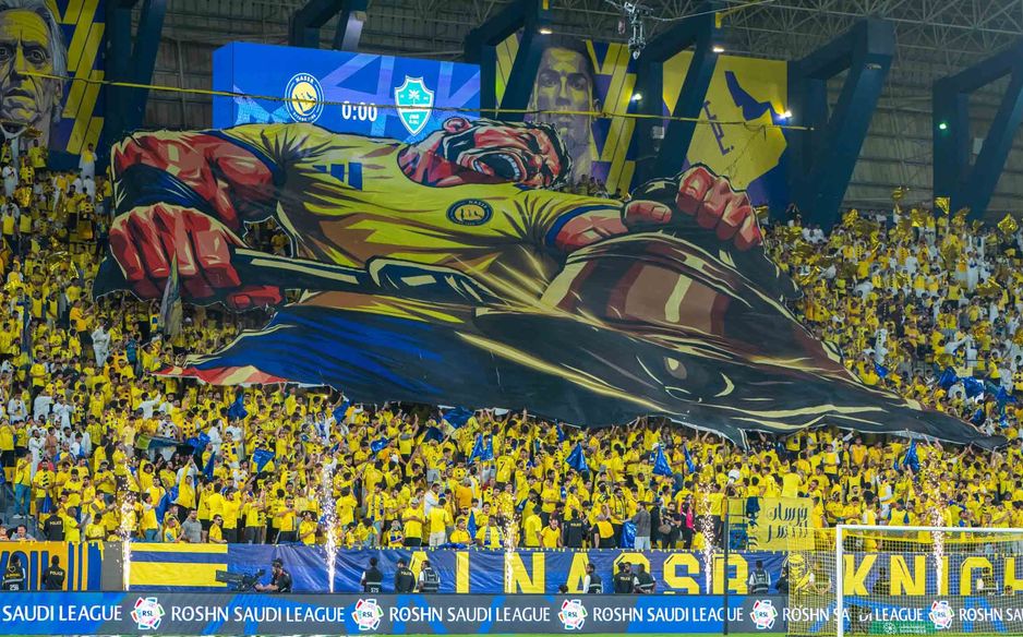 اللوحة الرائعة من جماهير النصر في مواجهة فريقهم الأصعب