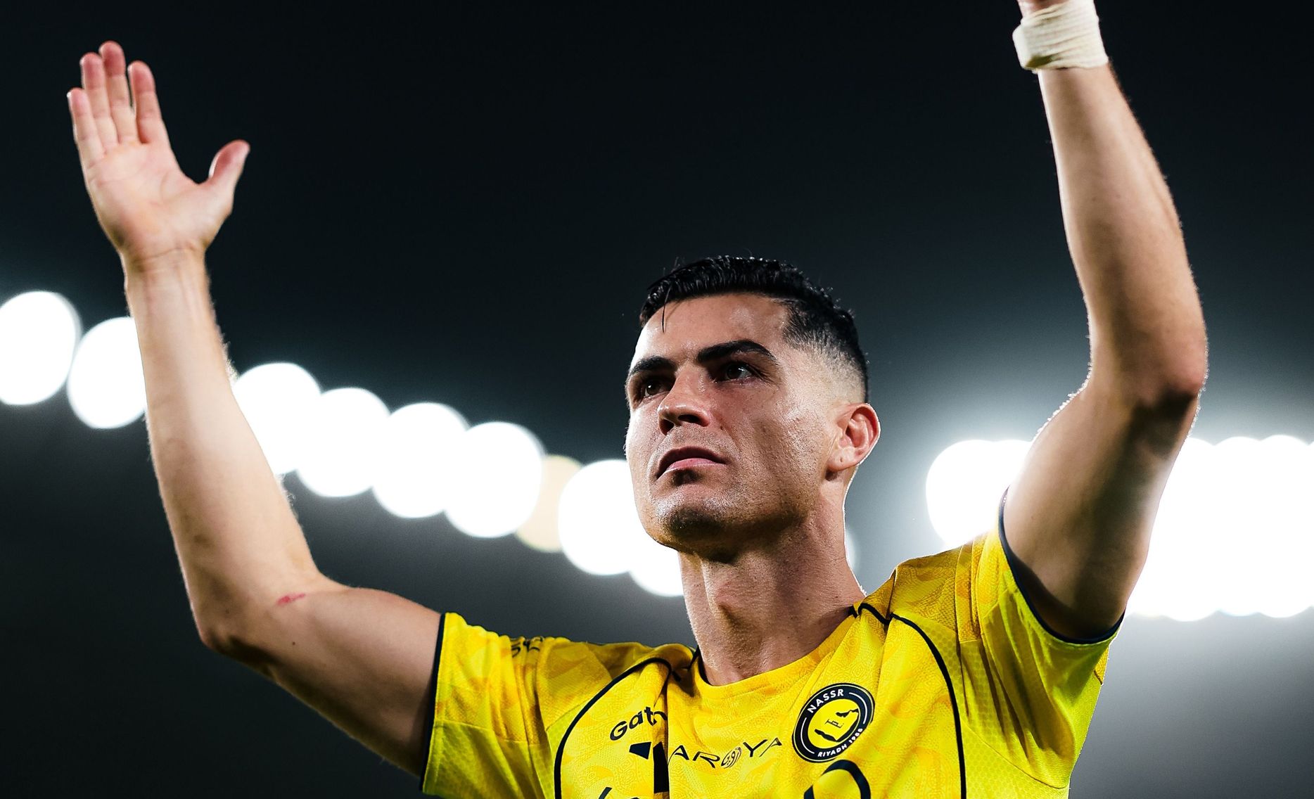 Cristiano Ronaldo leads Al Nassr celebrations following win v Al Ahli