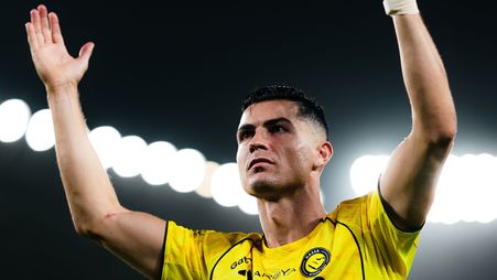 Cristiano Ronaldo leads Al Nassr celebrations following win v Al Ahli