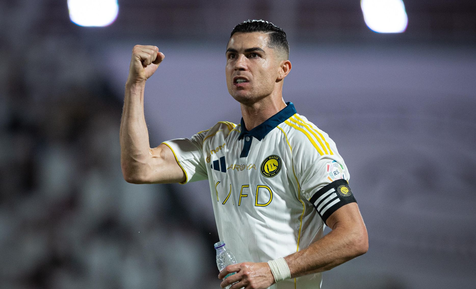 Al Nassr captain Cristiano Ronaldo celebrates win at Al Shabab