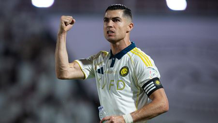 Al Nassr captain Cristiano Ronaldo celebrates win at Al Shabab