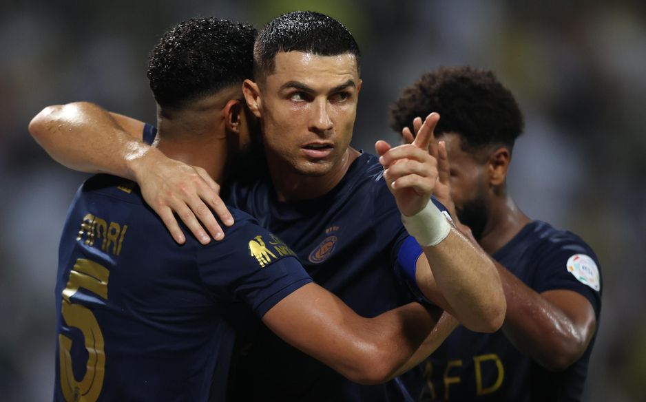 Al Nassr new boy Cristiano Ronaldo scores at Al Wehda - his first RSL goal from open play