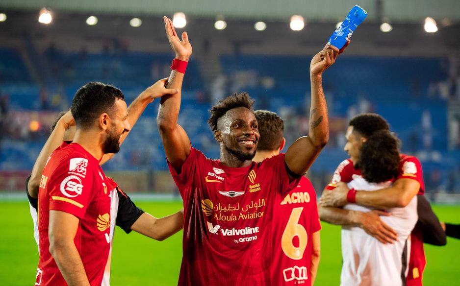 Golden Boot contender Julian Quinones celebrates Al Qadsiah's win v Al Nassr
