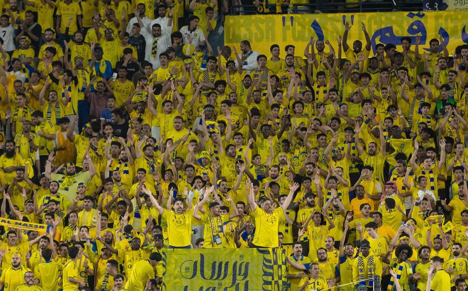 Al Nassr fans in full voice during Capital Derby v Al Hilal