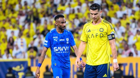 Cristiano Ronaldo during Al Nassr's 1-1 draw with Al Hilal in Capital Derby