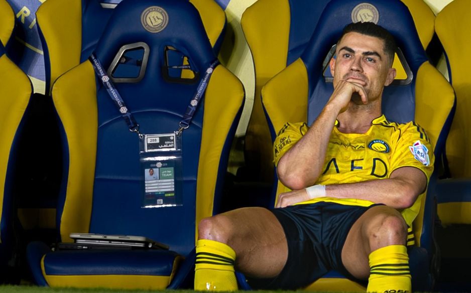 Cristiano Ronaldo reacts to Al Nassr's 1-1 draw with Al Hilal in Capital Derby