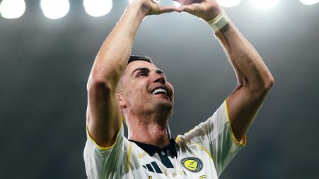 Cristiano Ronaldo celebrates Al Nassr's title win
