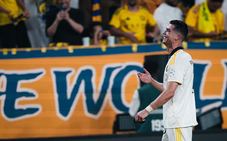 Al Nassr captain Cristiano Ronaldo reduced to tears following his title-clinching second goal v Damac