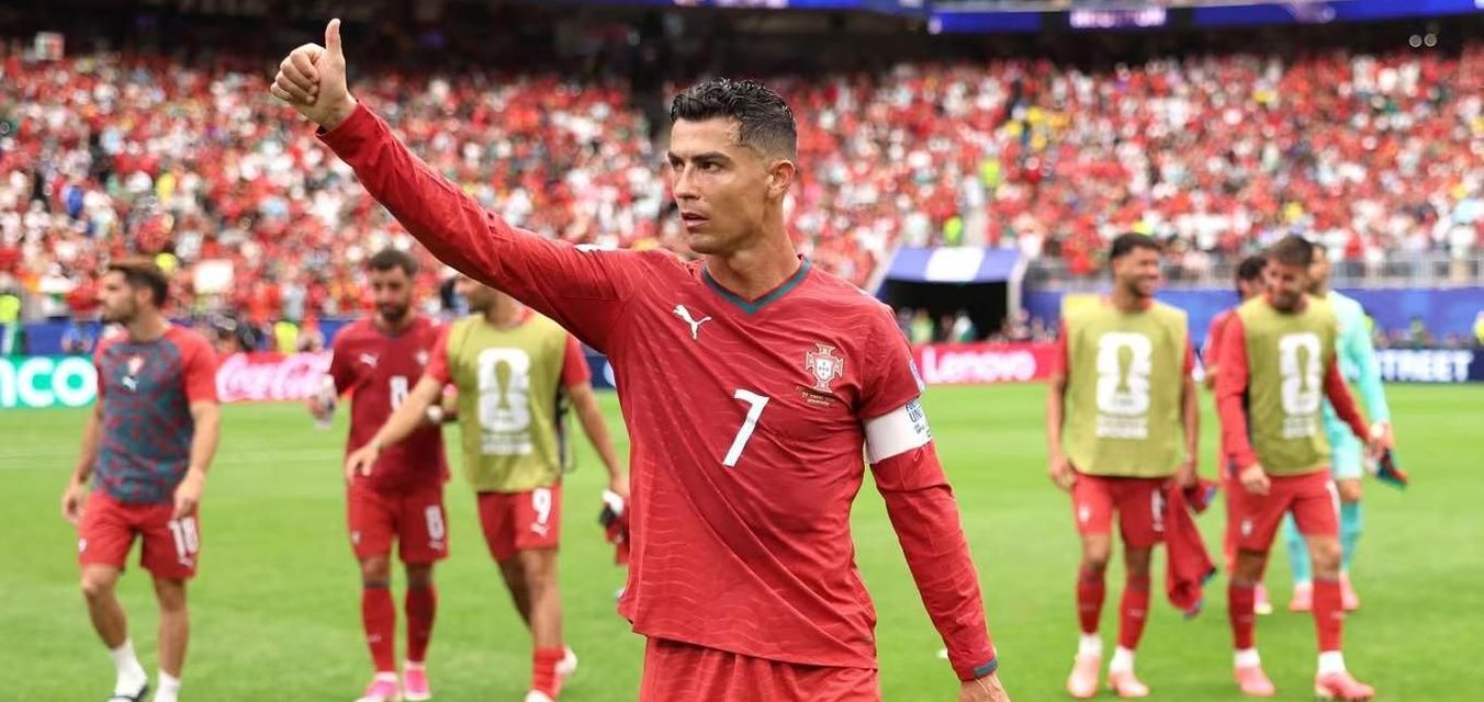 Portugal captain Cristiano Ronaldo reacts to FIFA World Cup win v Uzbekistan