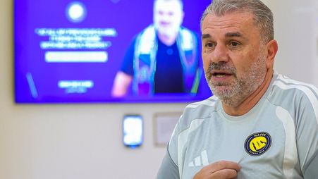 New Al Nassr manager Ange Postecoglou addresses squad for first time